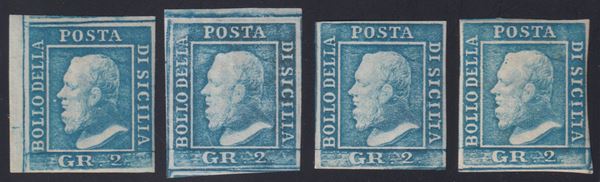 Sicilia - 2gr. 4 esemplari nuovi con gomma.  - Asta FRANCOBOLLI E STORIA POSTALE - Bertolami Fine Art - Casa d'Aste