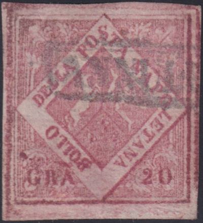 Emilio Diena; Alberto Diena, Napoli, falso dell’epoca VI tipo, 20 gr. (1858)
