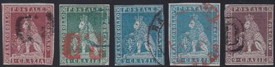 Collezione Toscana, 5 esemplari con documentazione (1851)