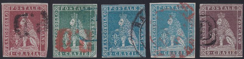 Collezione Toscana, 5 esemplari con documentazione (1851)