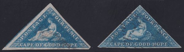 Cape of Good Hope, 4p. two copies  - Auction STAMPS AND POSTAL HISTORY - Bertolami Fine Art - Casa d'Aste