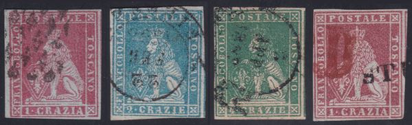 Toscana - 4 esemplari di ottima qualità.  - Asta FRANCOBOLLI E STORIA POSTALE - Bertolami Fine Art - Casa d'Aste