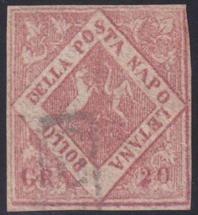 Diena (attrib. Alberto Diena, Enzo Diena), Napoli — Falso dell’epoca n. F14, 20 gr., rosa brunast...