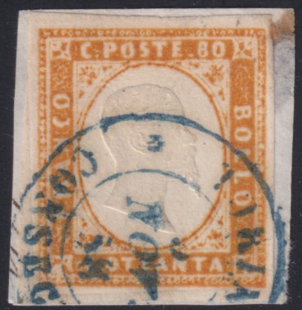 Sardinia - IV issue, 80 cents dark orange ochre