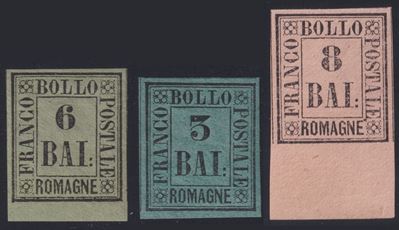 Romagne, Piccolo Insieme filatelico (1859), 3 esemplari
