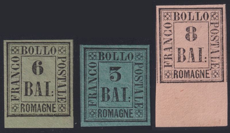 Romagne, Piccolo Insieme filatelico (1859), 3 esemplari