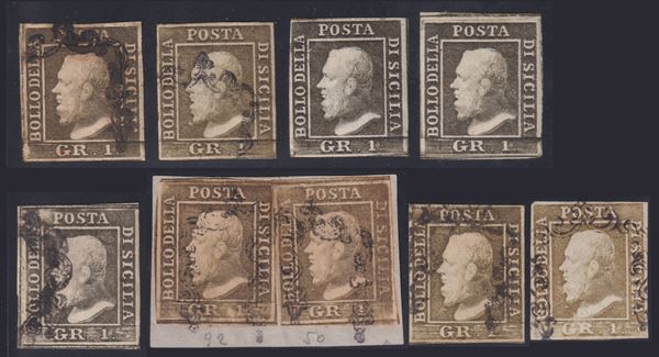 Sicilia - 1gr. II e III tav. interessante insieme.  - Asta FRANCOBOLLI E STORIA POSTALE - Bertolami Fine Art - Casa d'Aste