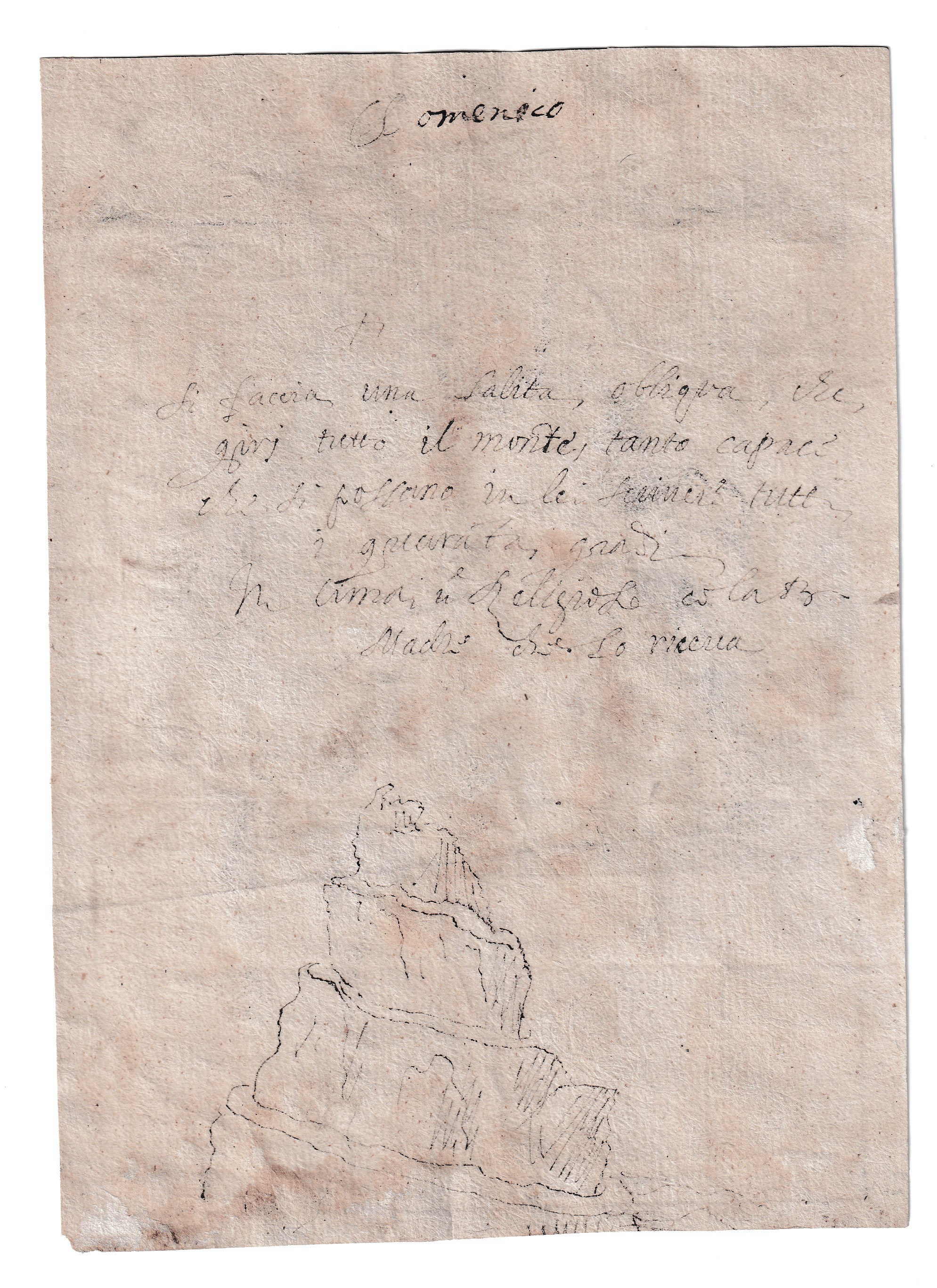 Schizzo per un emblema con una montagna