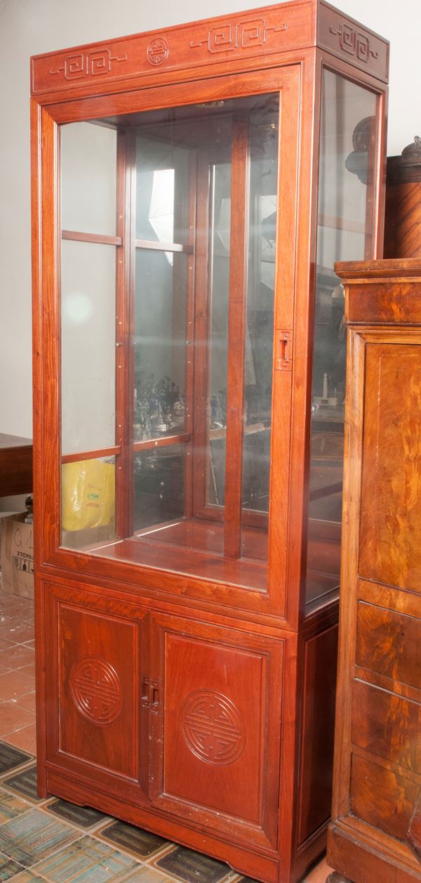 Credenza in legno e vetro, 