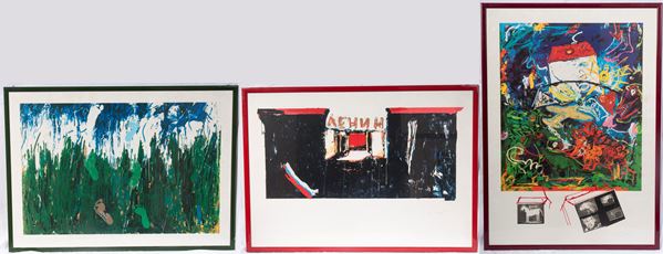 Lot of three landscapes, multiple on paper