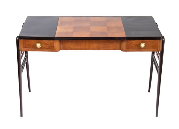 Toletta in noce e legno ebanizzato