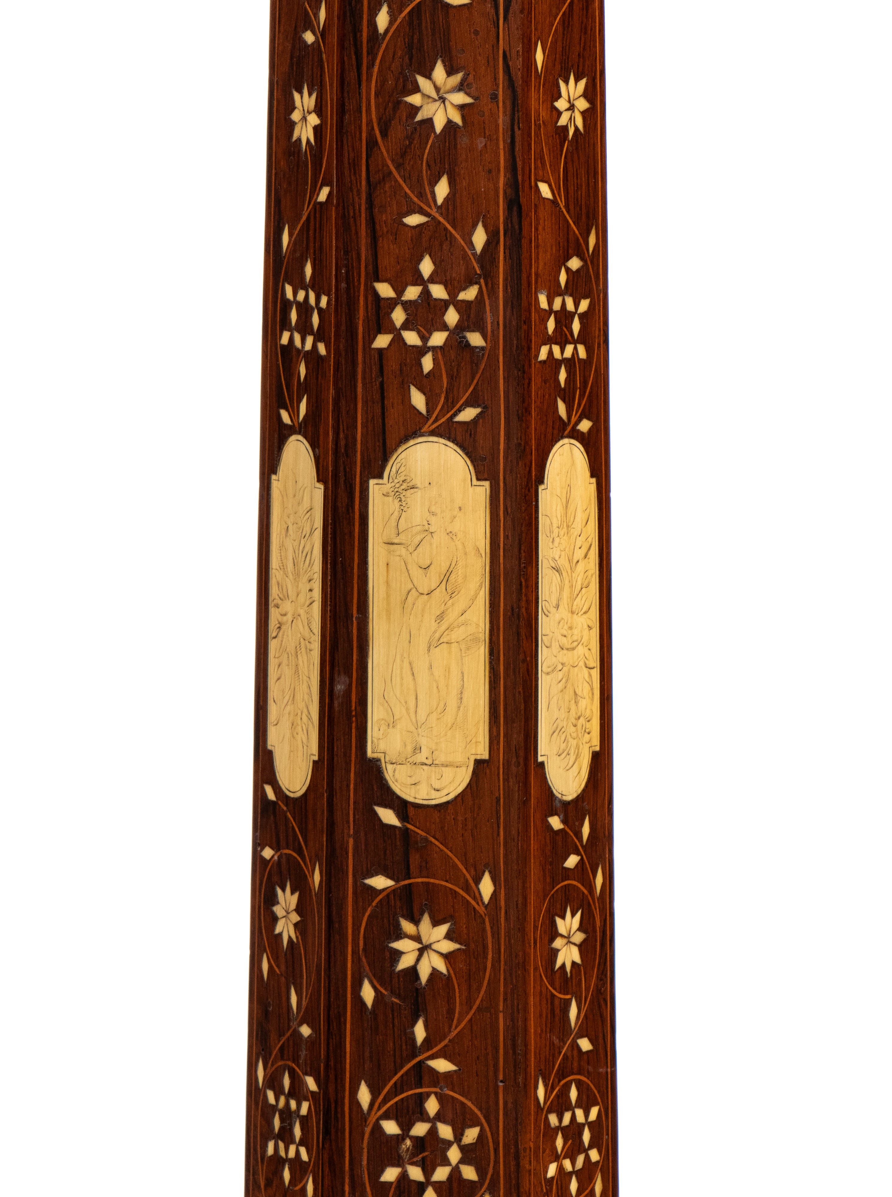 Colonna porta vaso intarsiata