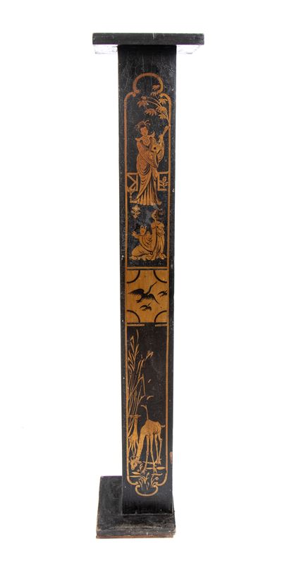 XIX secolo, colonna laccata a chinoiserie