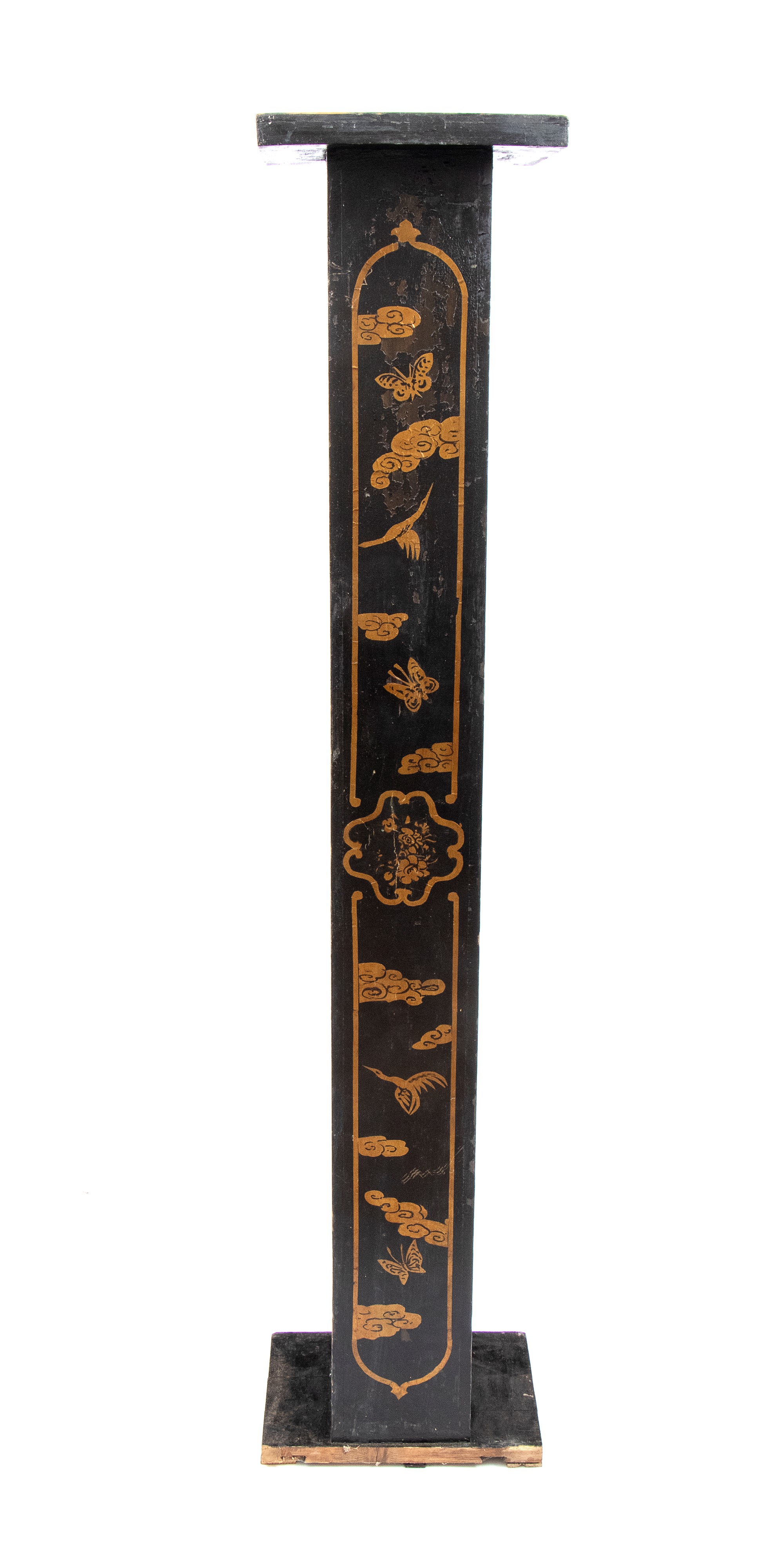 XIX secolo, colonna laccata a chinoiserie