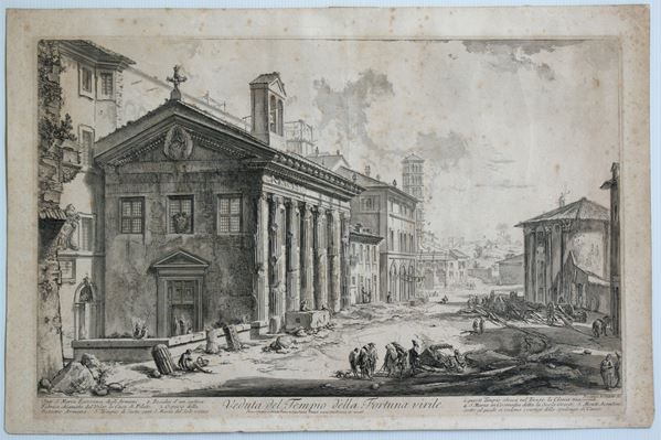 Giovanni Battista Piranesi - Veduta del Tempio della Fortuna virile