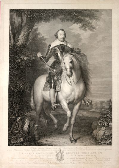 Ritratto equestre di Francesco de Moncada, acquaforte e bulino