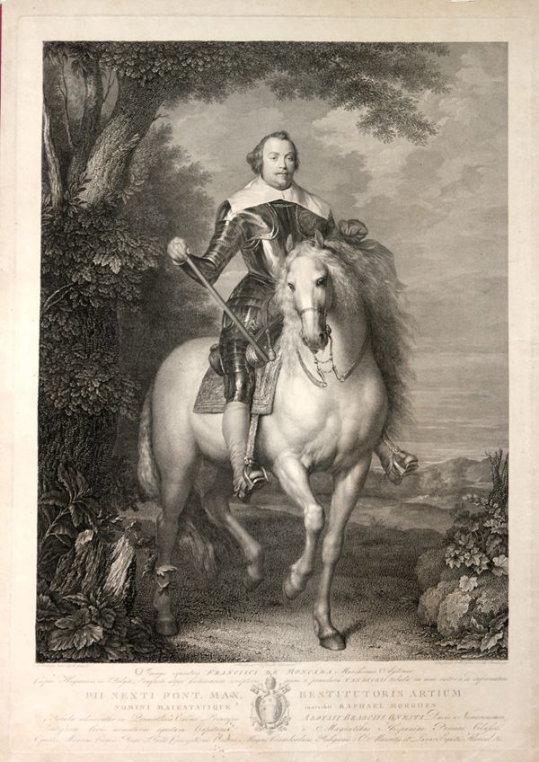 Raffaello Morghen - Ritratto equestre di Francesco de Moncada