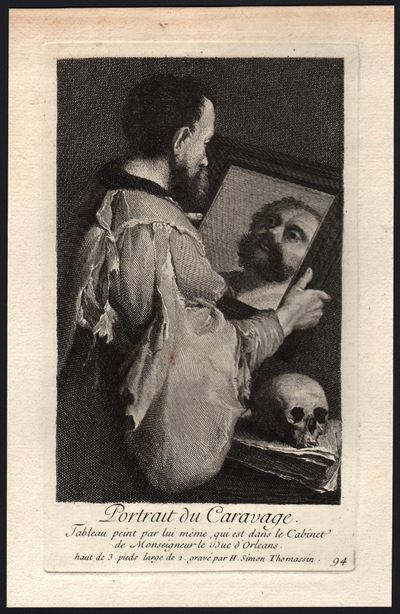 Ritratto di Caravaggio, acquaforte