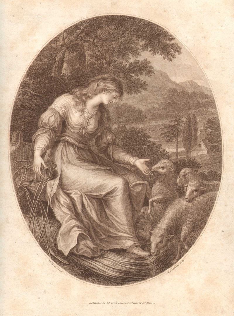 Francesco Bartolozzi - Adelaide o la Pastorella delle Alpi, acquaforte