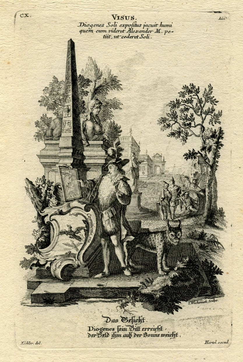 Jeremias Wachsmuth - Allegorie dei Cinque Sensi, acquaforte