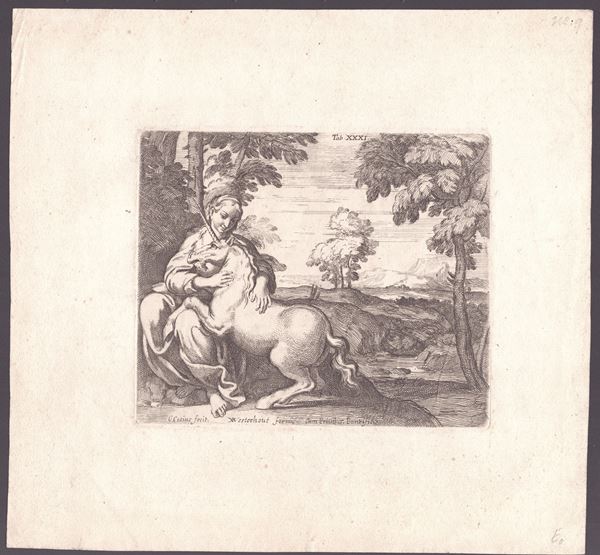 La fanciulla e l'Unicorno, da Annibale Carracci