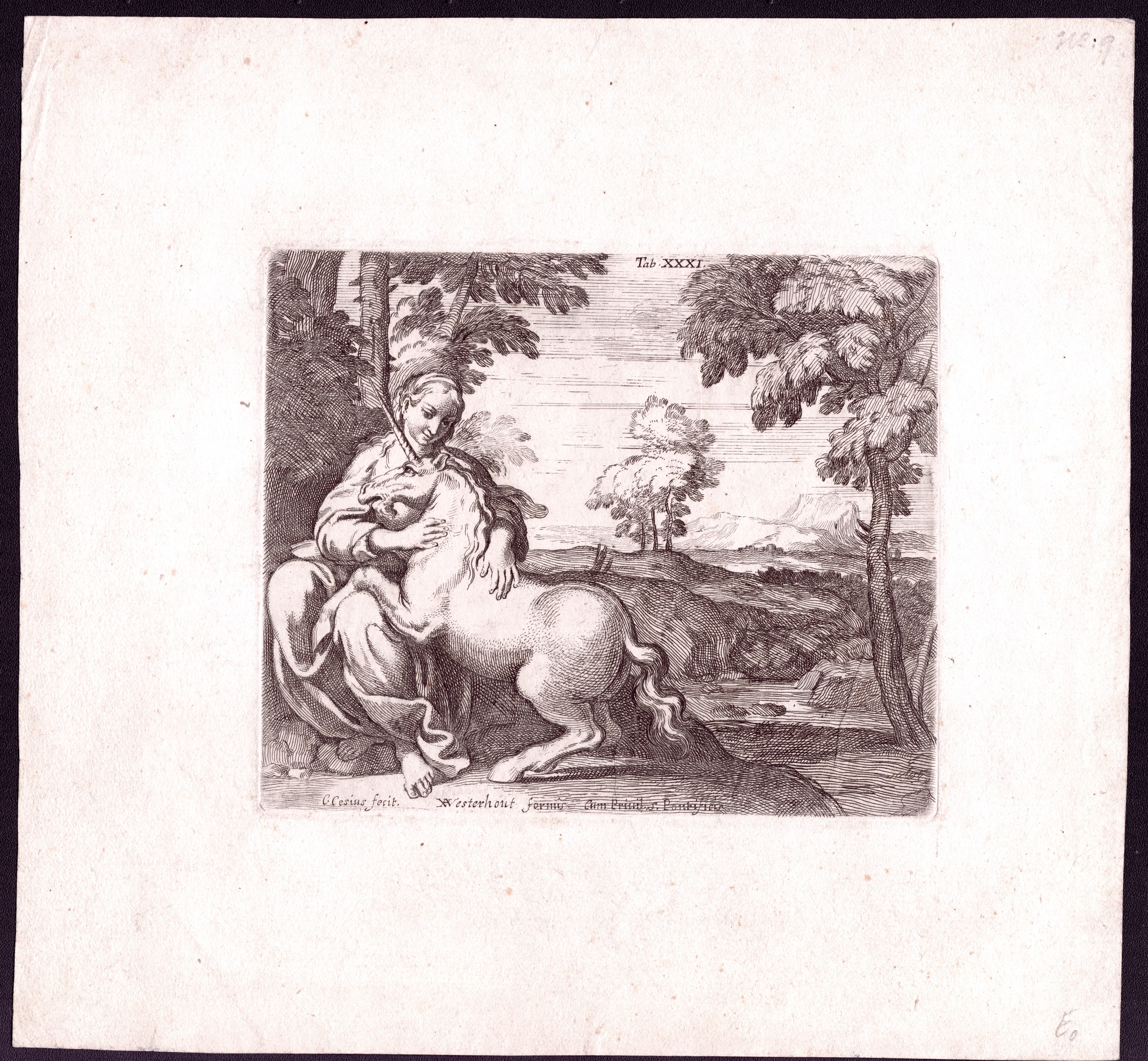 La fanciulla e l'Unicorno, da Annibale Carracci