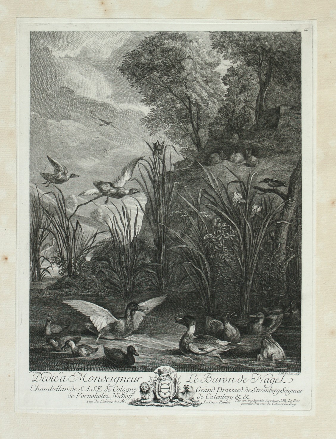 Jacques Philippe Lebas - Les Canards (Serie di due incisioni)