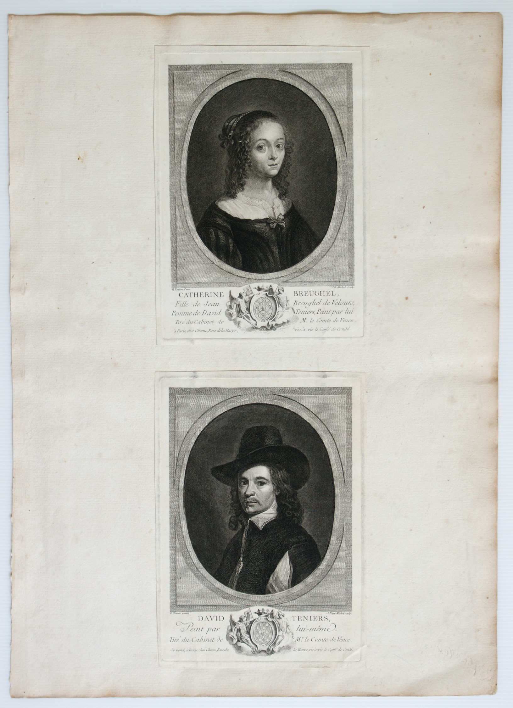 Jean Baptiste Michel - Lotto di due incisioni, acquaforte e maniera punteggiata