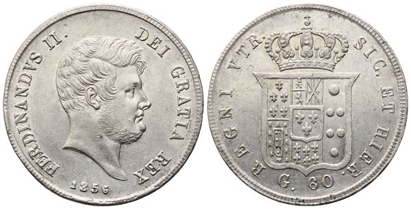 NAPOLI. Regno delle Due Sicilie. Ferdinando II di Borbone (1830-1859). Mezza Piastra 1856; Ag (13,77 g; 30,3 mm)