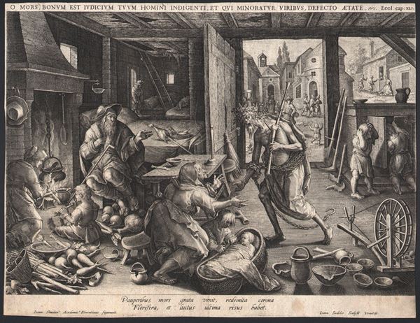 Pauperibus mors grata venit..., da Johannes Stradanus