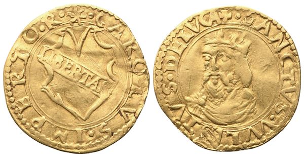 LUCCA. Repubblica (1369-1799). Scudo d'oro del Sole; Au (3,25 g; 24 mm)