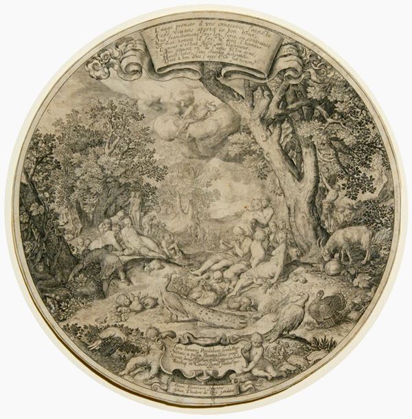 Johann Theodor de Bry - L'età dell'Oro, da Abraham Bloemaert