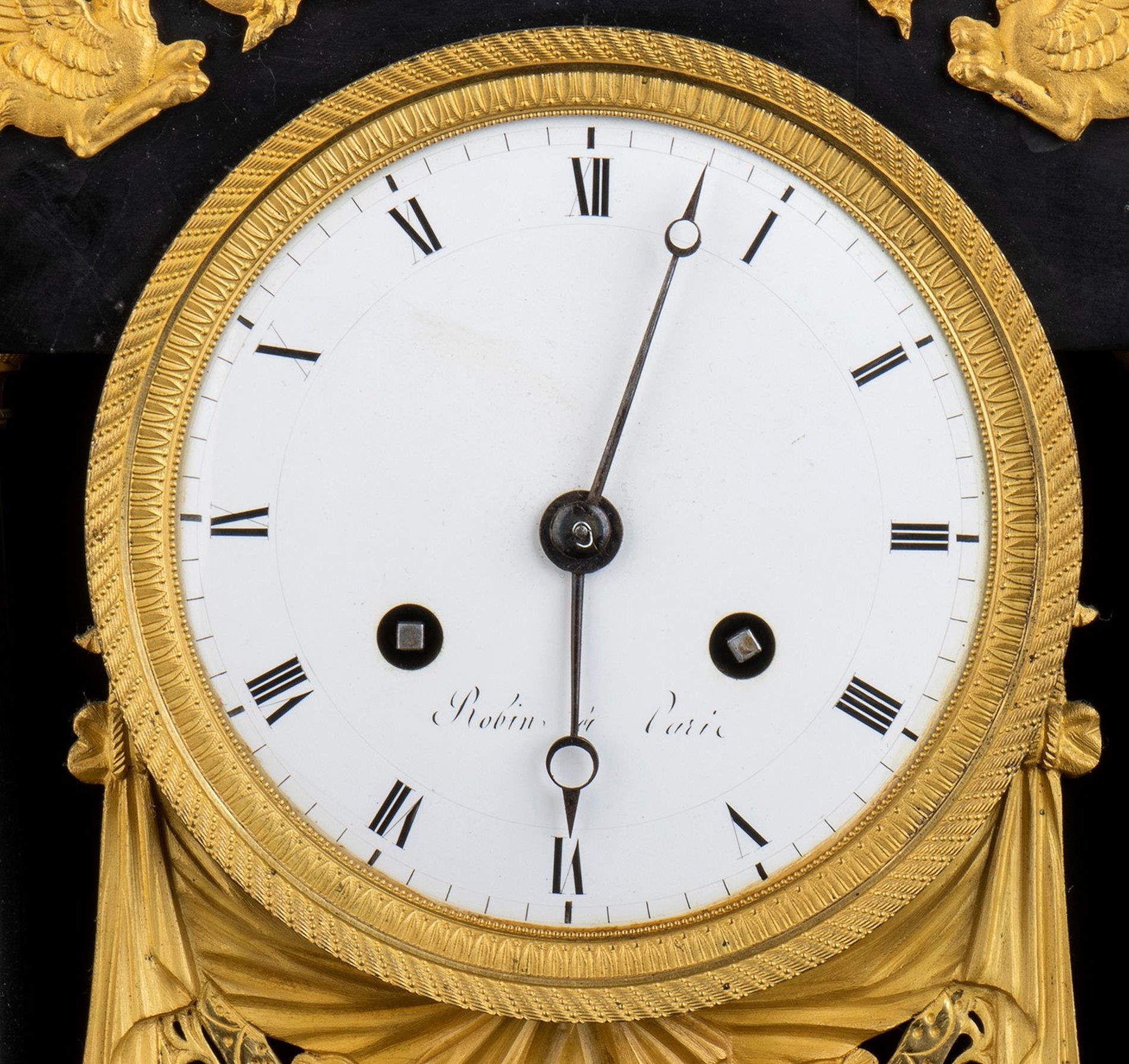 Orologio d’appoggio in marmo nero del Belgio