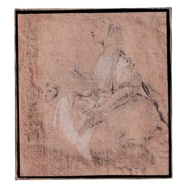 Studio per una donna seduta e un bambino