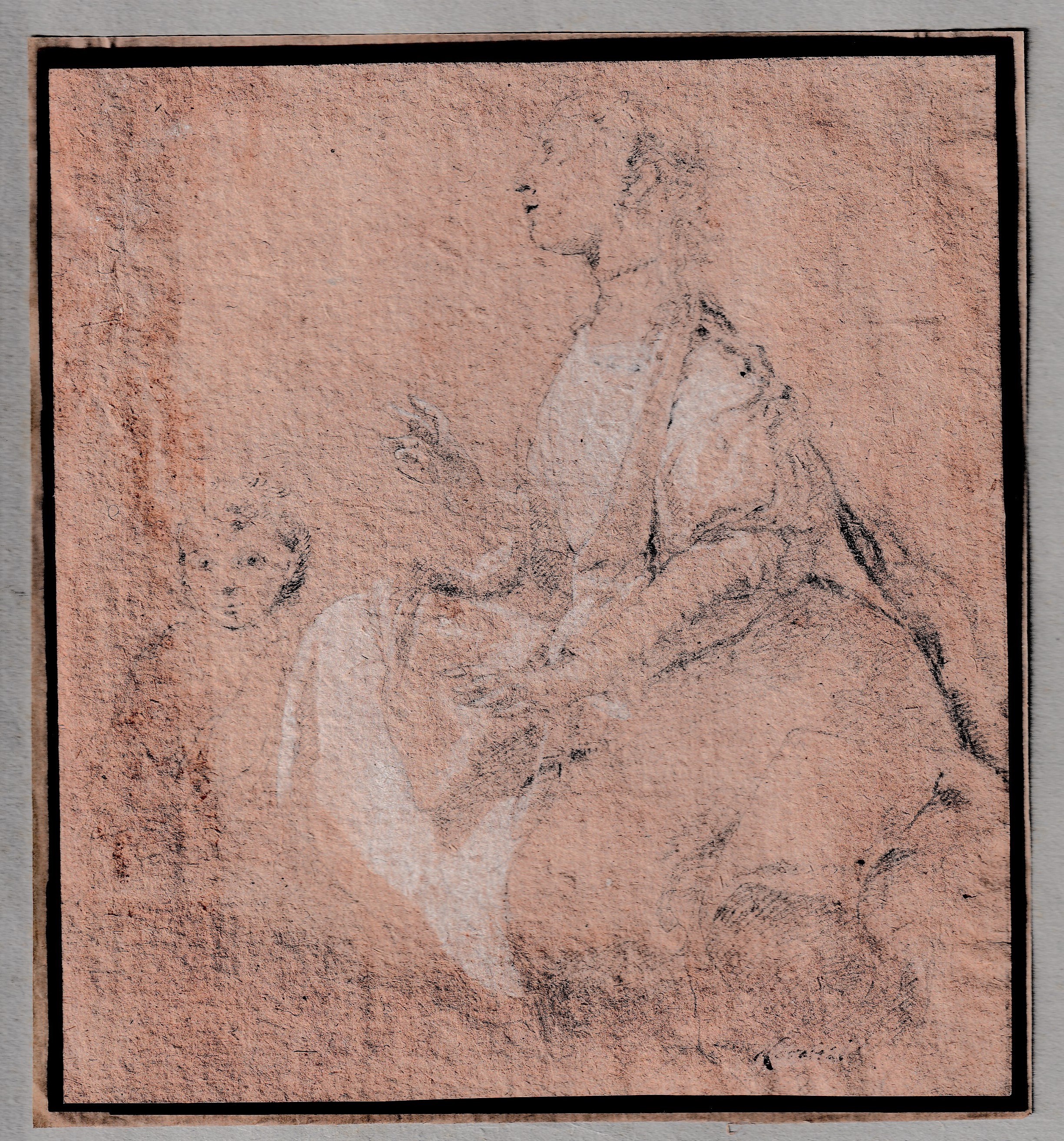 Studio per figura femminile seduta con bambino