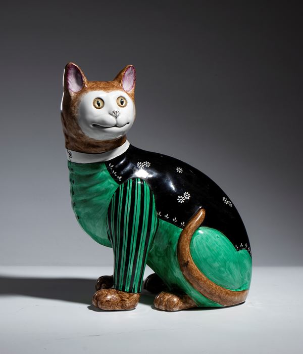 (attribuito a) Émile Gallé - Cat-shaped sculpture