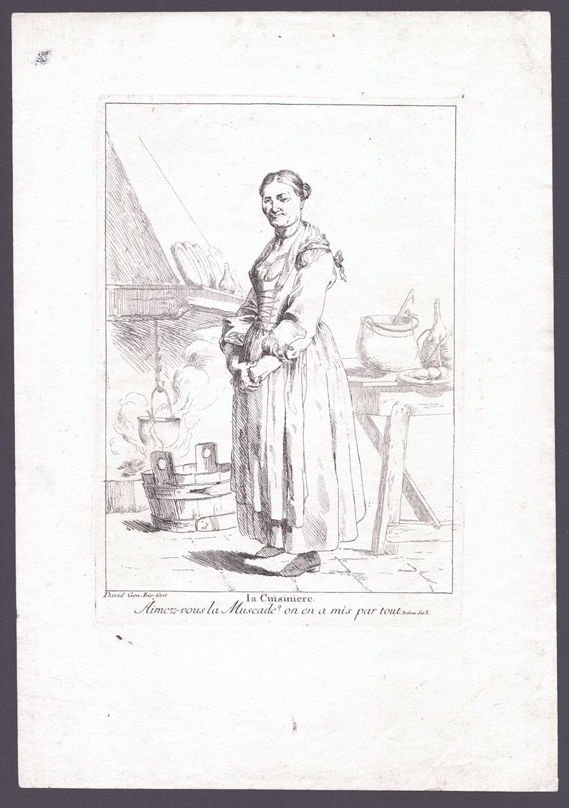 Giovanni David - La cuisinière, acquaforte