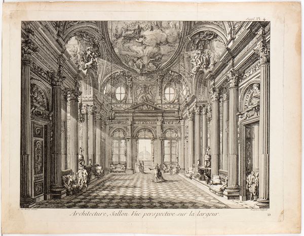 Architecture, Sallon (Veduta interna di Palazzo Spinola a Genova), da Charles de Wailly,