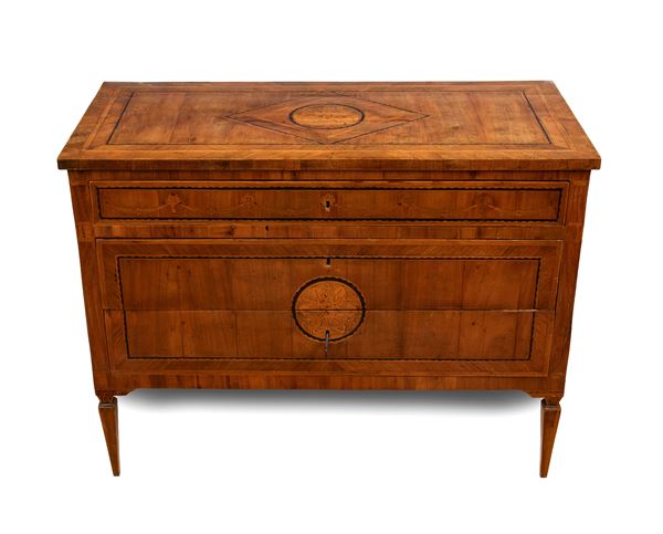 Louis XVI-style inlaid Lombard chest of drawers