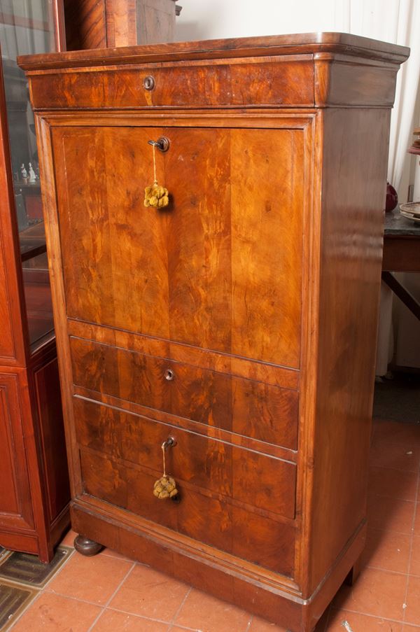 Secretaire a battent a quattro cassetti con calatoia