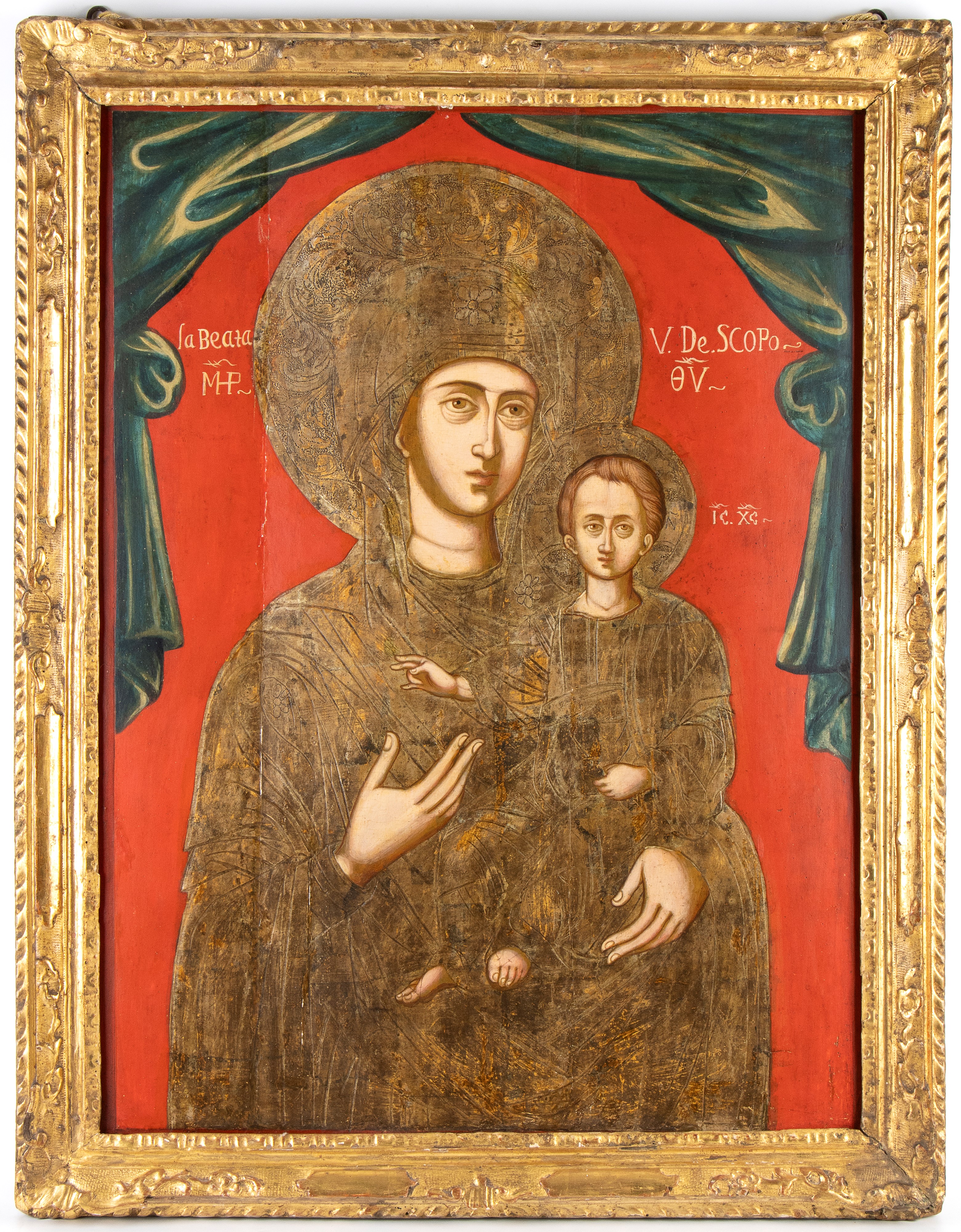 Icona della Vergine Skopiotissa, tempera su tavola (XVIII secolo)