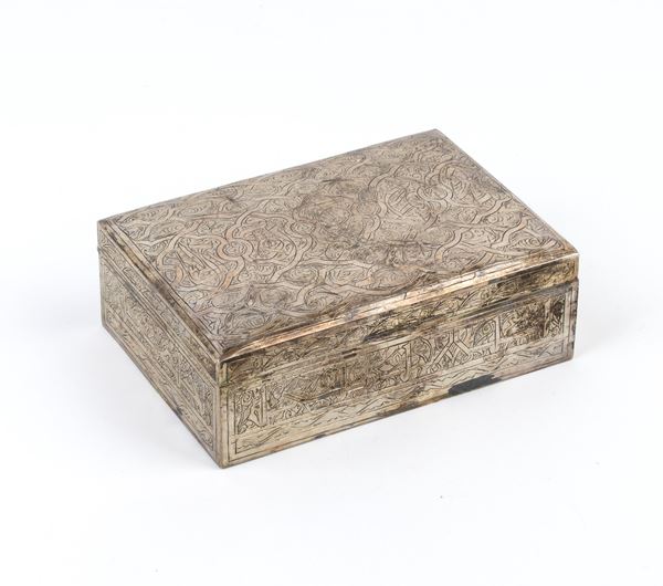 Egyptian solid silver box