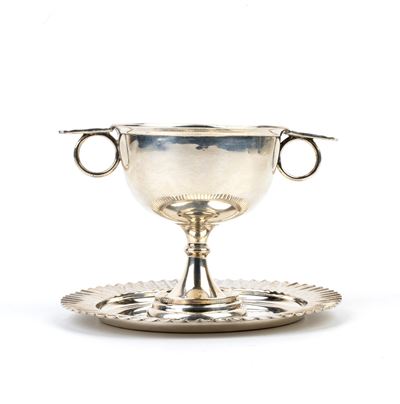 Walker & Hall, Coppa con piattino inglese (argento 925/1000), Birmingham 1937