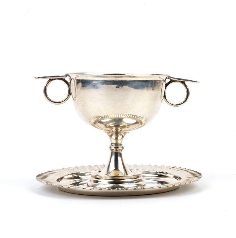 Walker & Hall, Coppa con piattino inglese (argento 925/1000), Birmingham 1937