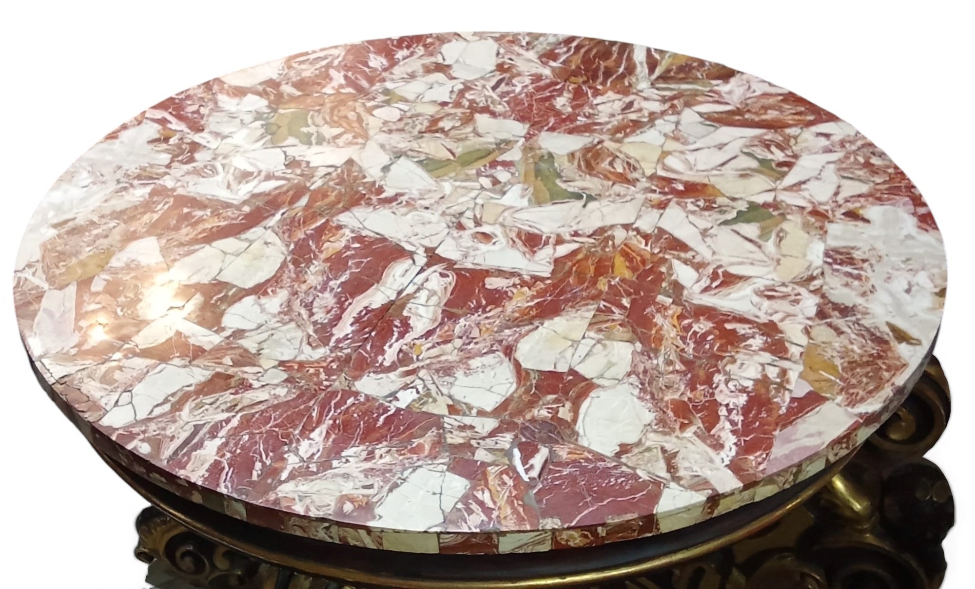 Tavolo tondo in legno dorato ed ebanizzato, Roma, inizio XIX secolo