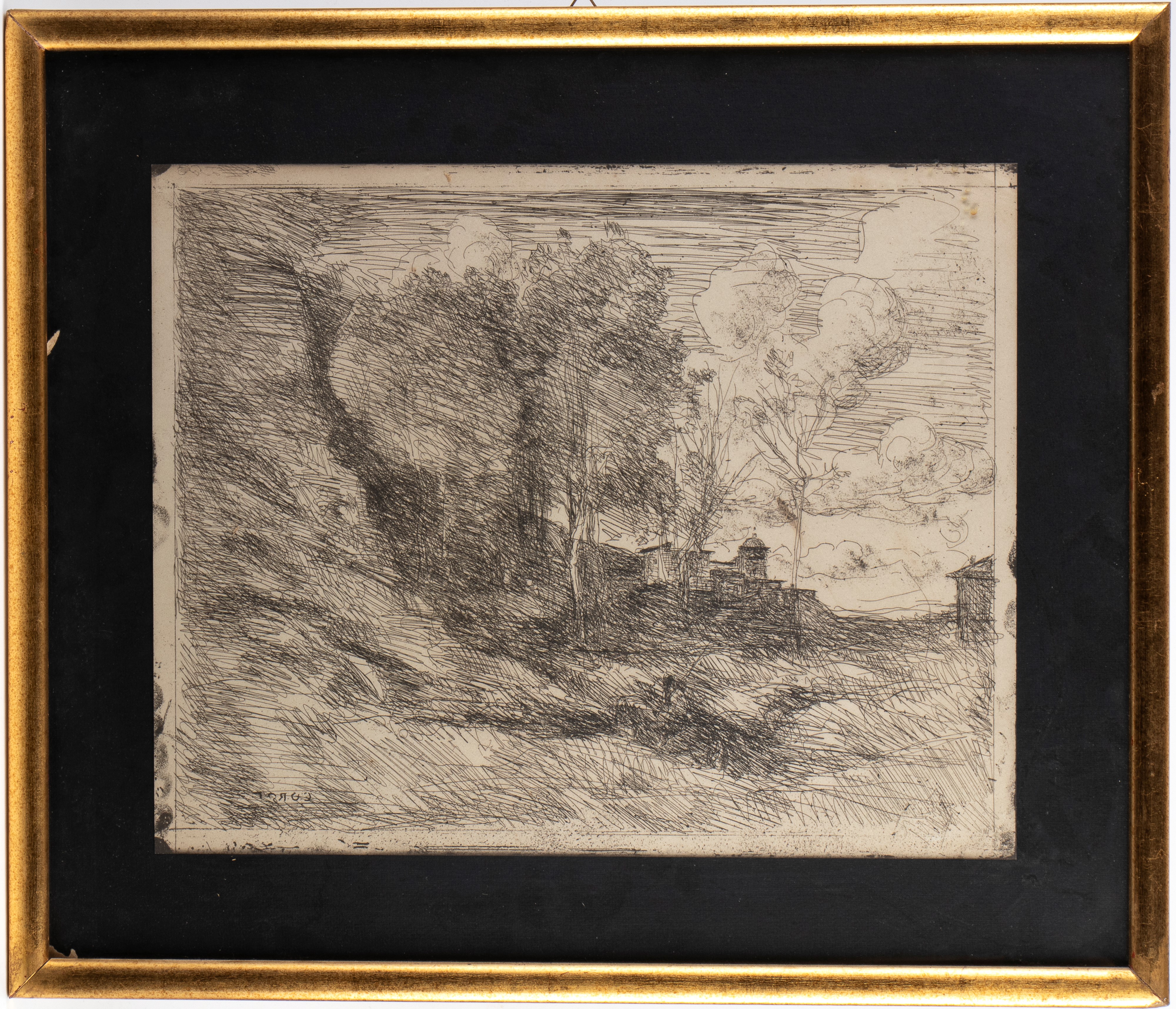 Jean-baptiste Camille Corot (1796-1875) - Corot, Souvenir d'Ostie - Cliché-verre