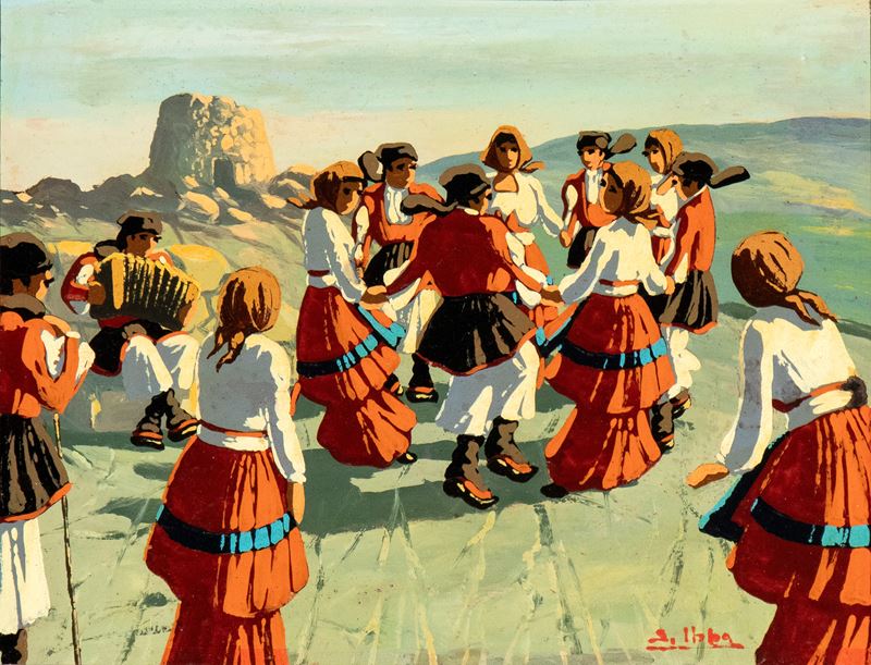Danza in costumi tradizionali sardi