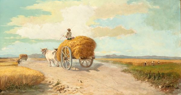 FEDERICO ROSSANO - Possible study for the painting "Campo di grano"