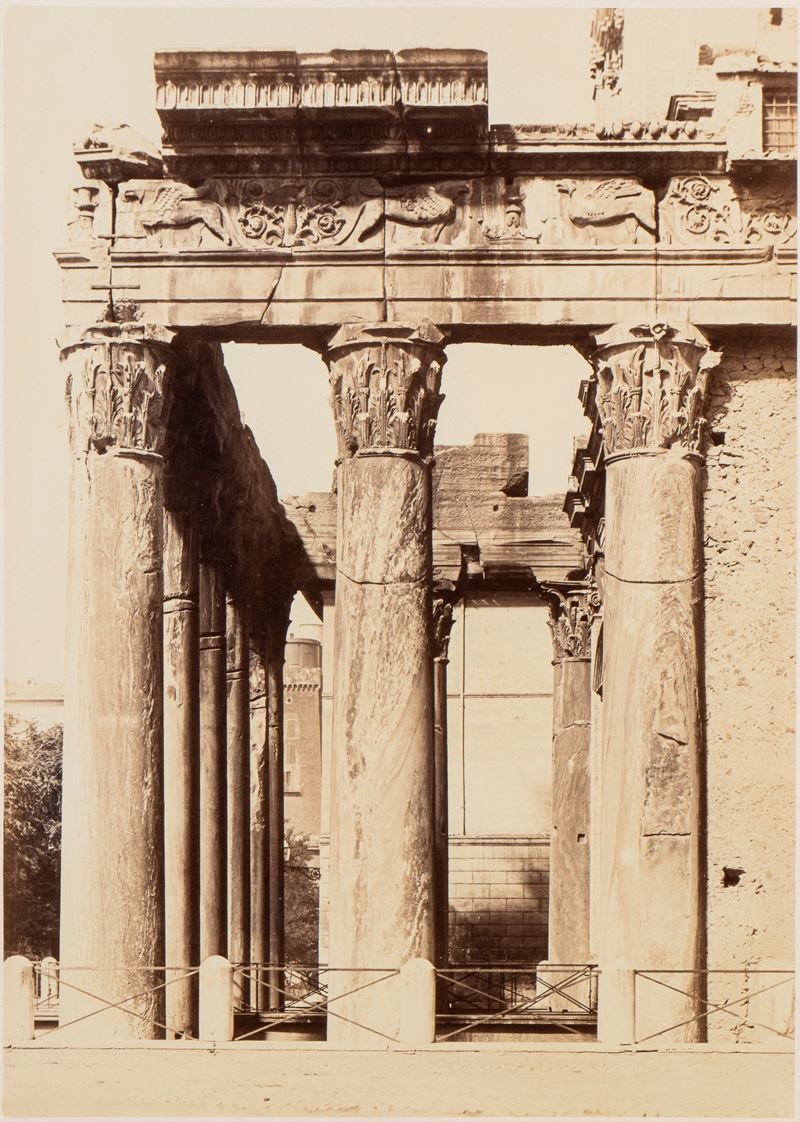 C. Ninci, Tempio Romano a Roma, fotografia originale all’albumina