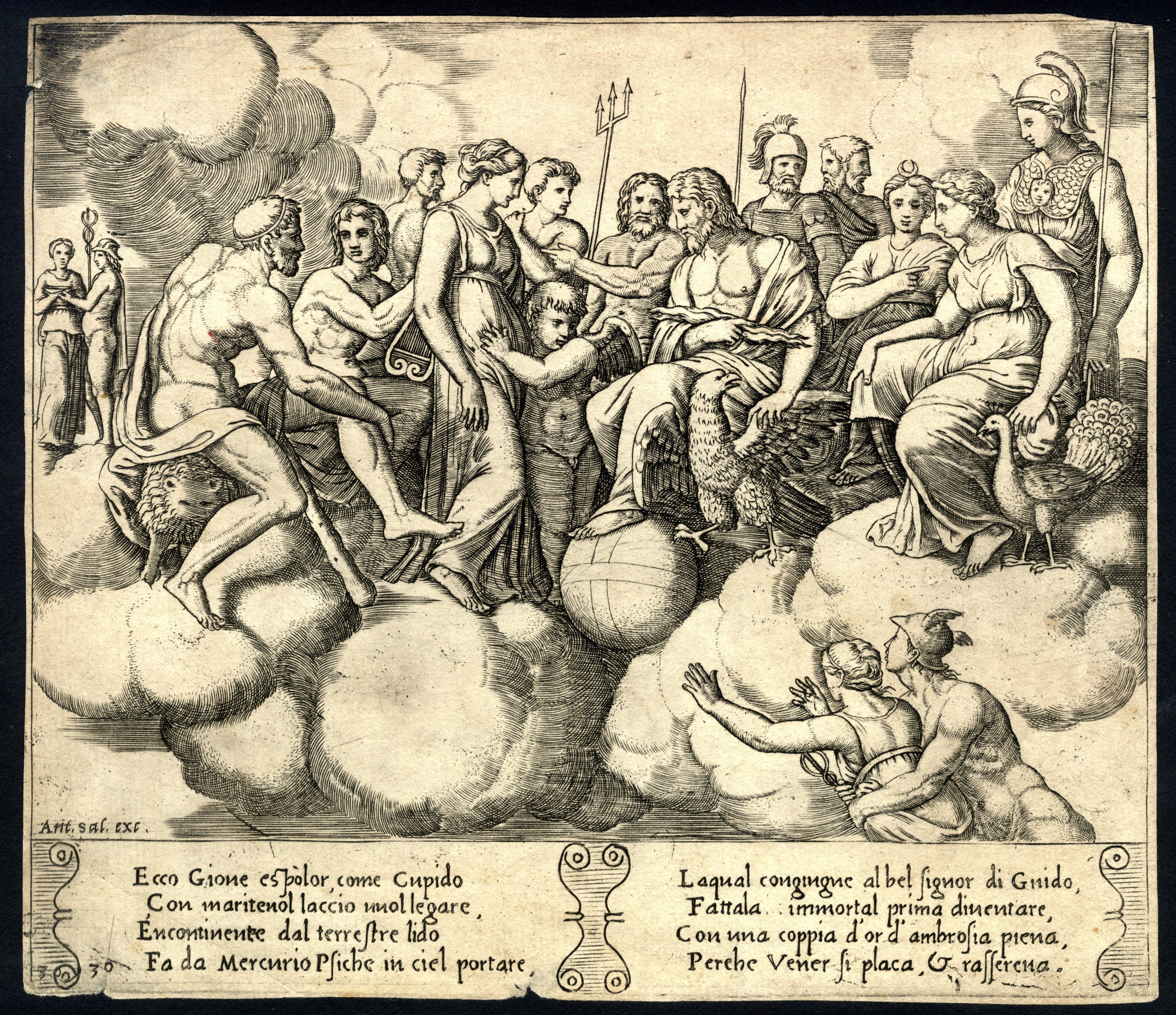 Amore vola in soccorso di Psiche | Il Parnaso degli Dei